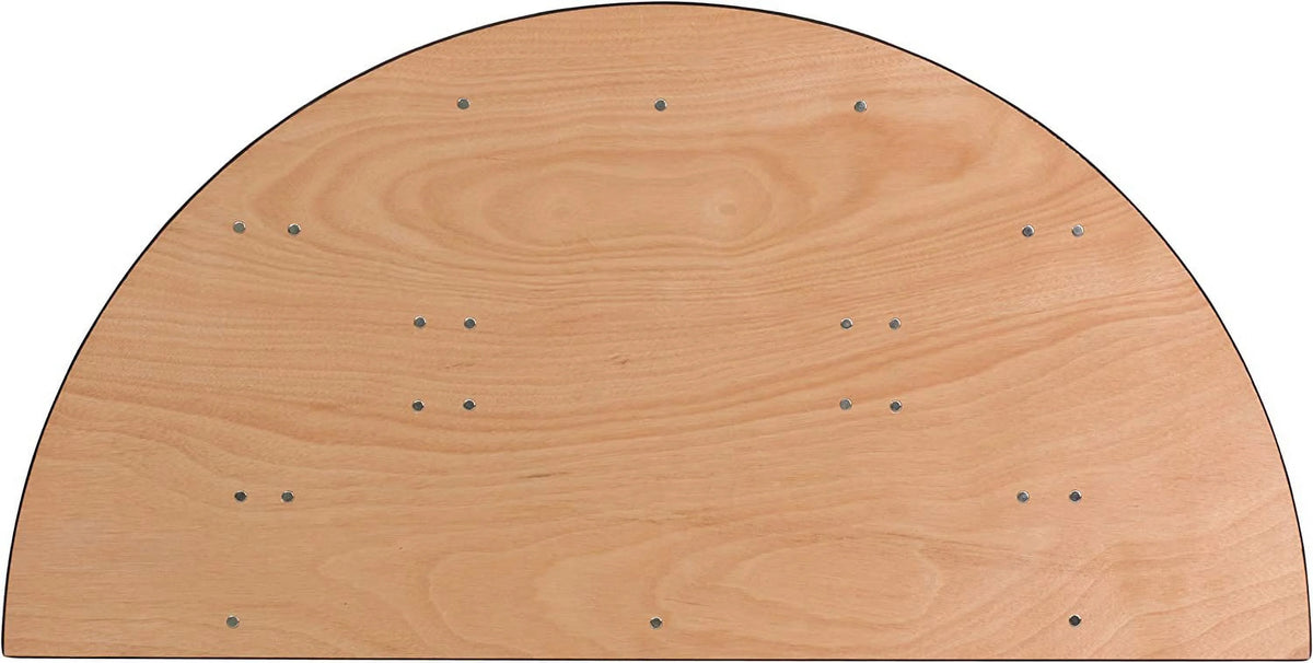 BizChair 5-Foot Half-Round Wood Folding Banquet Table - Event & Catering Table