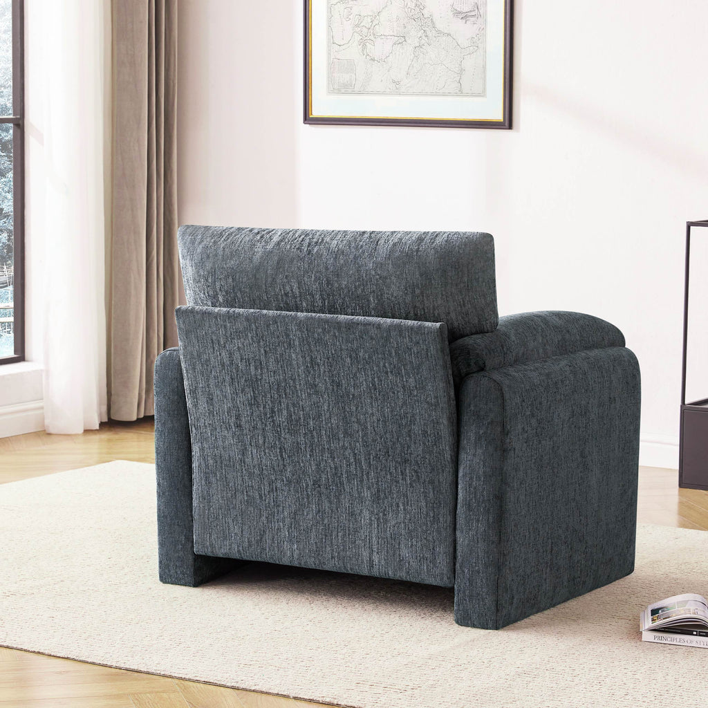 Chenille Oversized Armchair, 38.6" Wide Accent Chairs for Living Room & Bedroom Modern Lounge Chair, Upholstered Mid-Century Reading Chair, Comfy Living Room Chair, Single Sofa Chair, Beige