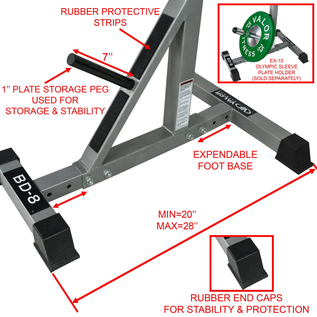 Valor Fitness BD-8 Heavy-Duty Independent Squat Stands