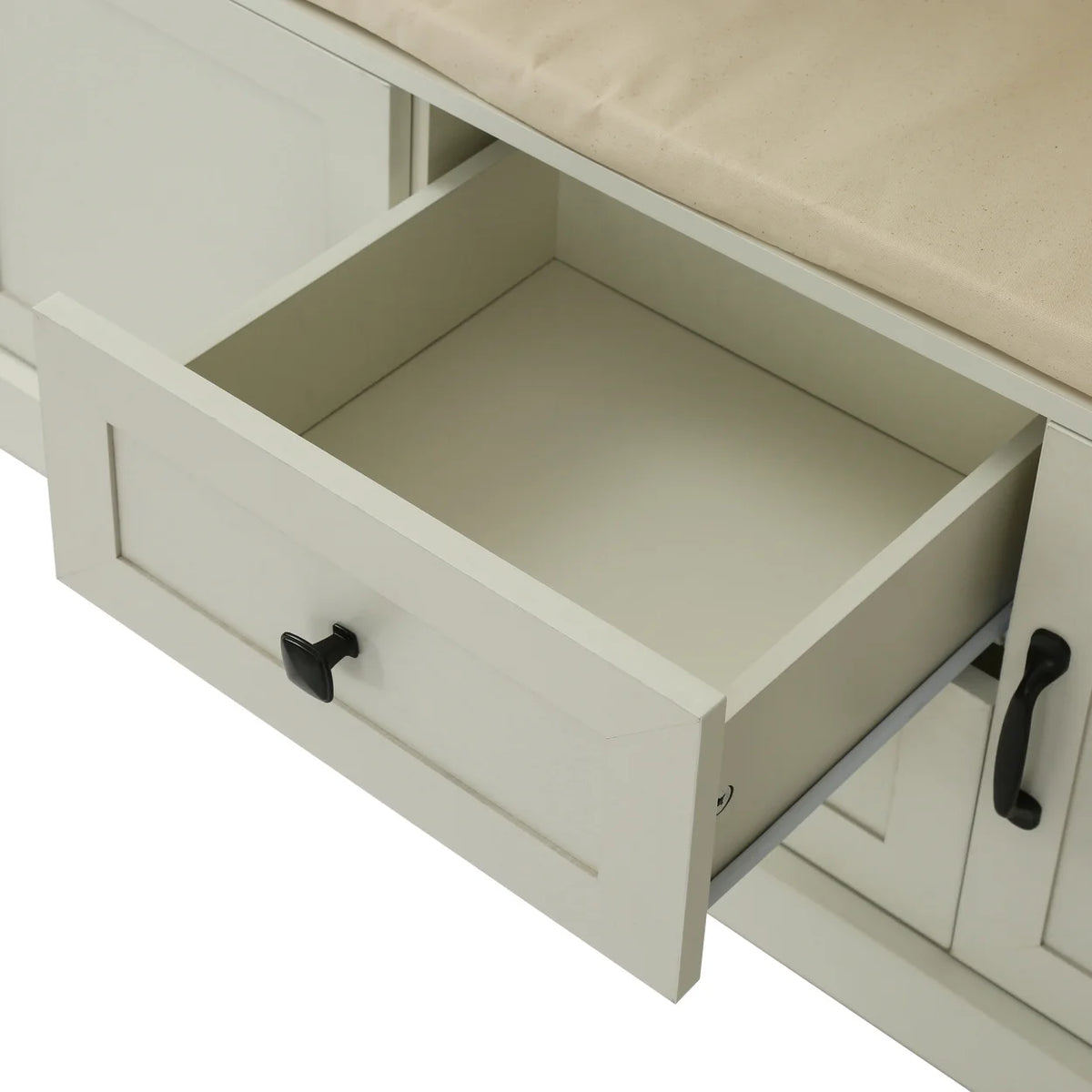 Triple Tree 3-in-1 Modern Wooden Tiger Entryway Bench Storage Cabinet Hall Tree