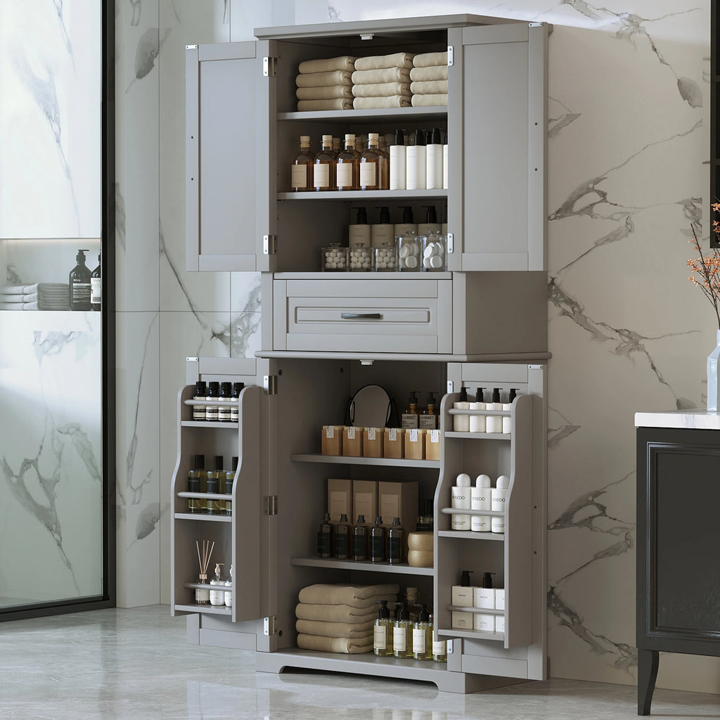 Euroco Bathroom Storage Cabinet with Multi-Functional Storage Space, Drawer with Slide Rails, Adjustable Shelf
