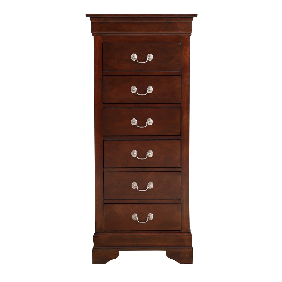 Glory Furniture Louis Phillipe 7 Drawer Lingerie Chest in Cherry