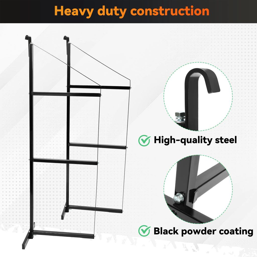 Kojem 4 Pack of 3 Tier Shipping Container Shelving Bracket 18" x 60" Universal for Heavy Duty Trailer Containers Cargo Shelf Hang & Hook Shelf Brackets Black