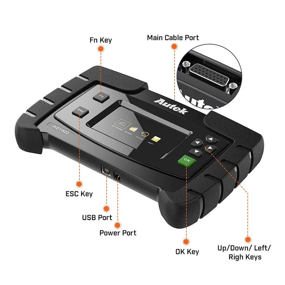 AUTEK IKEY820 Key Fob Programmer with license for 2018+ Ford Toyota H&G Chip OBD