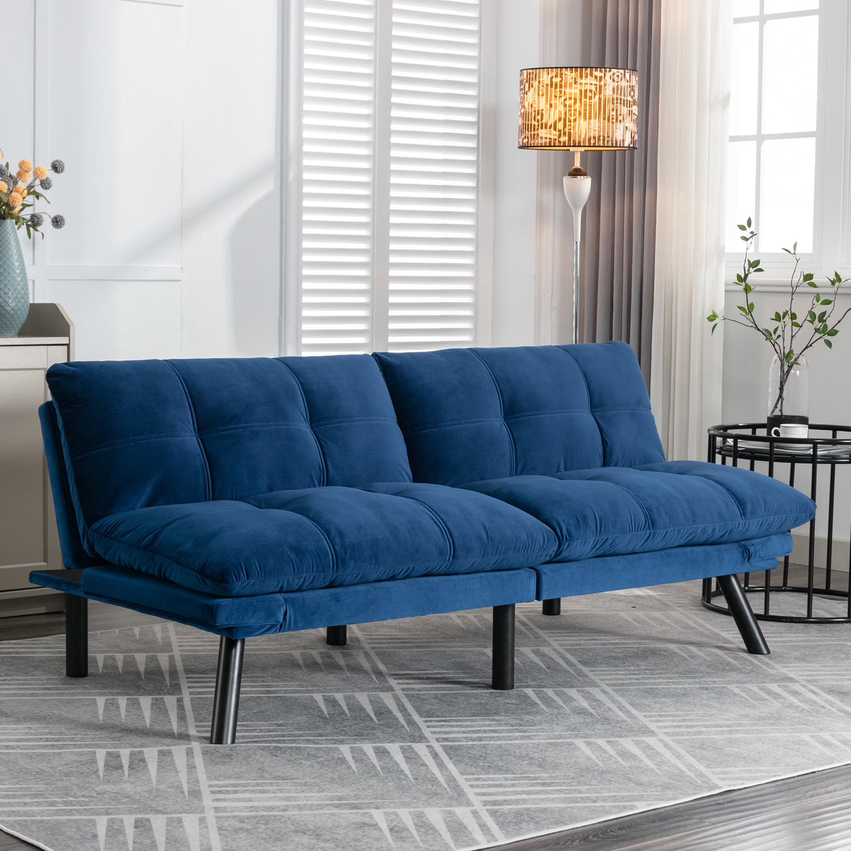 PAPROOS Convertible Sofa Bed, Folding Futon Sofa Bed, Upholstered Sofa Bed Couch, Loveseat Sleeper Sofa for Small Space, Apartment, Living Room, Cream
