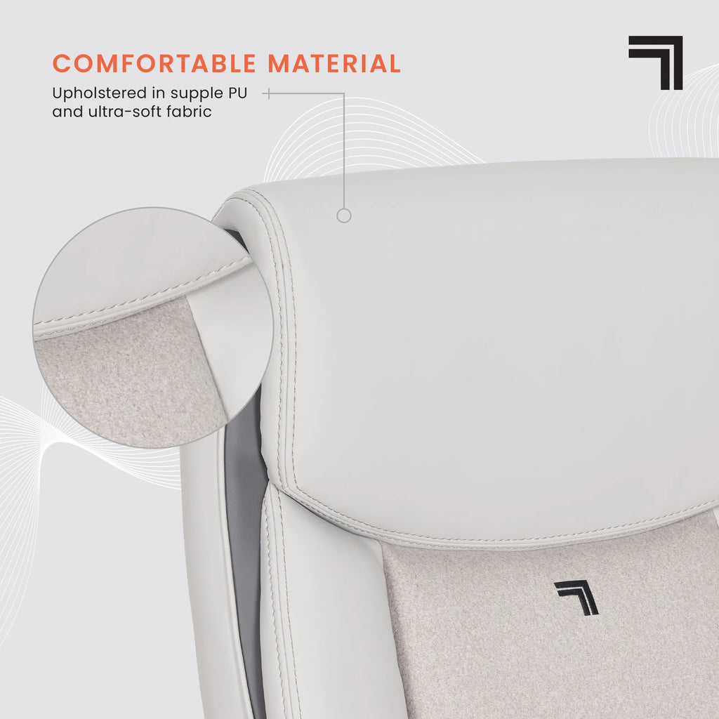 Sharper Image S-120 Massage and Heat Office Chair, Gray/White