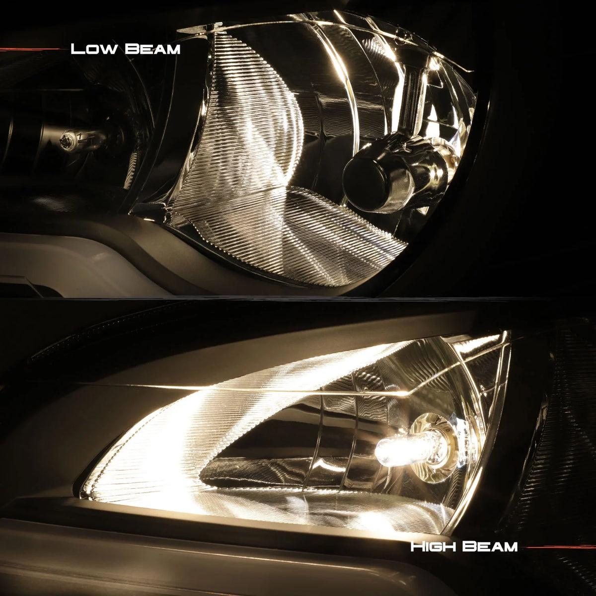 AKKON - Fits 2008-2012 Chevy Malibu LED Light Tube Headlights Head Lamps- Black Housing Assembly