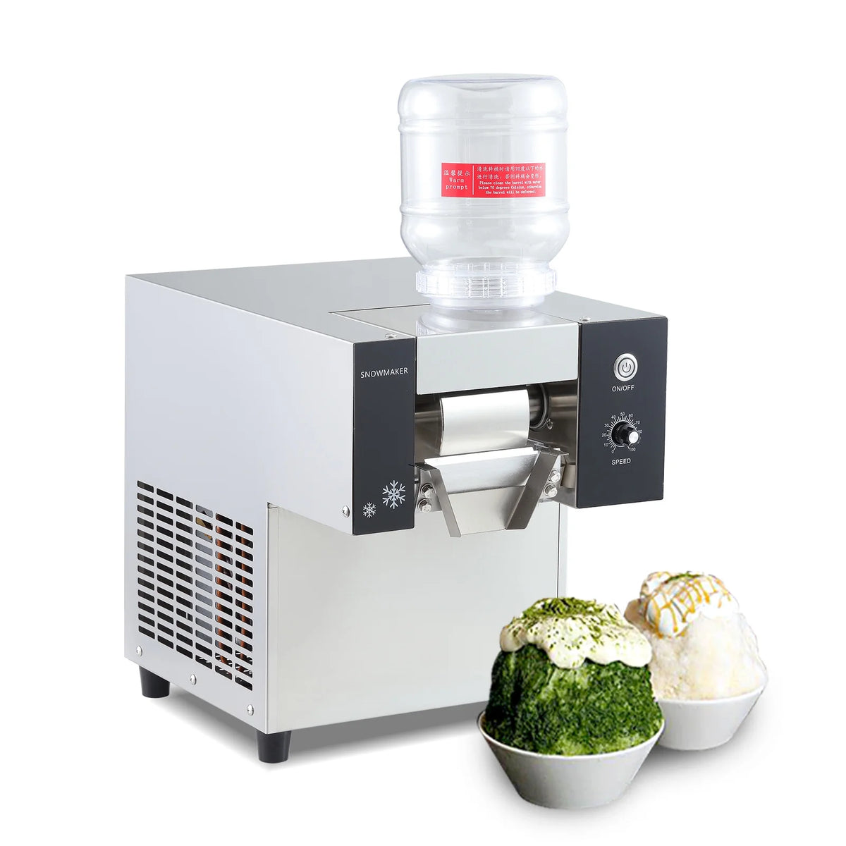 Kolice Commercial Automatically Snowflake Ice Machine,Snow Cone Maker-374lbs/Day, Air Cooling