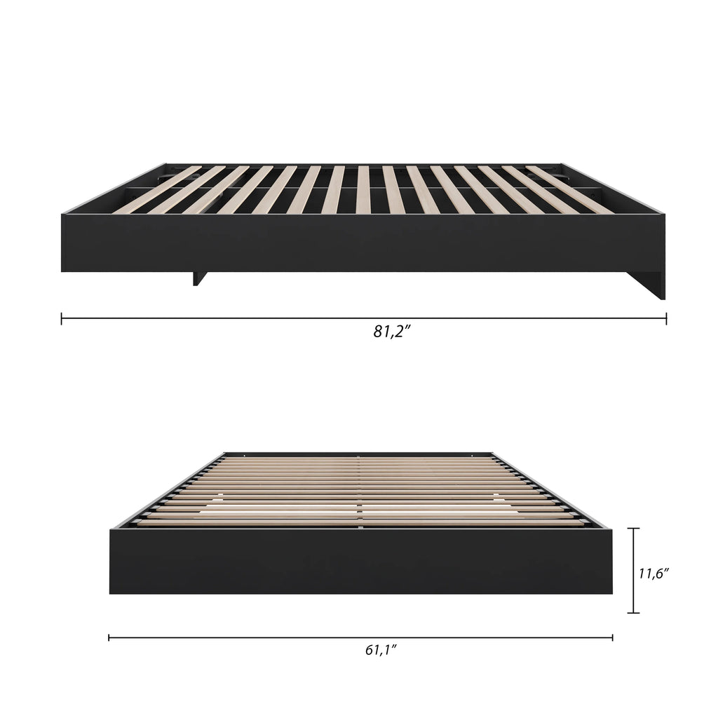 Nexera Full Size Platform Wood Bed Frame, Walnut