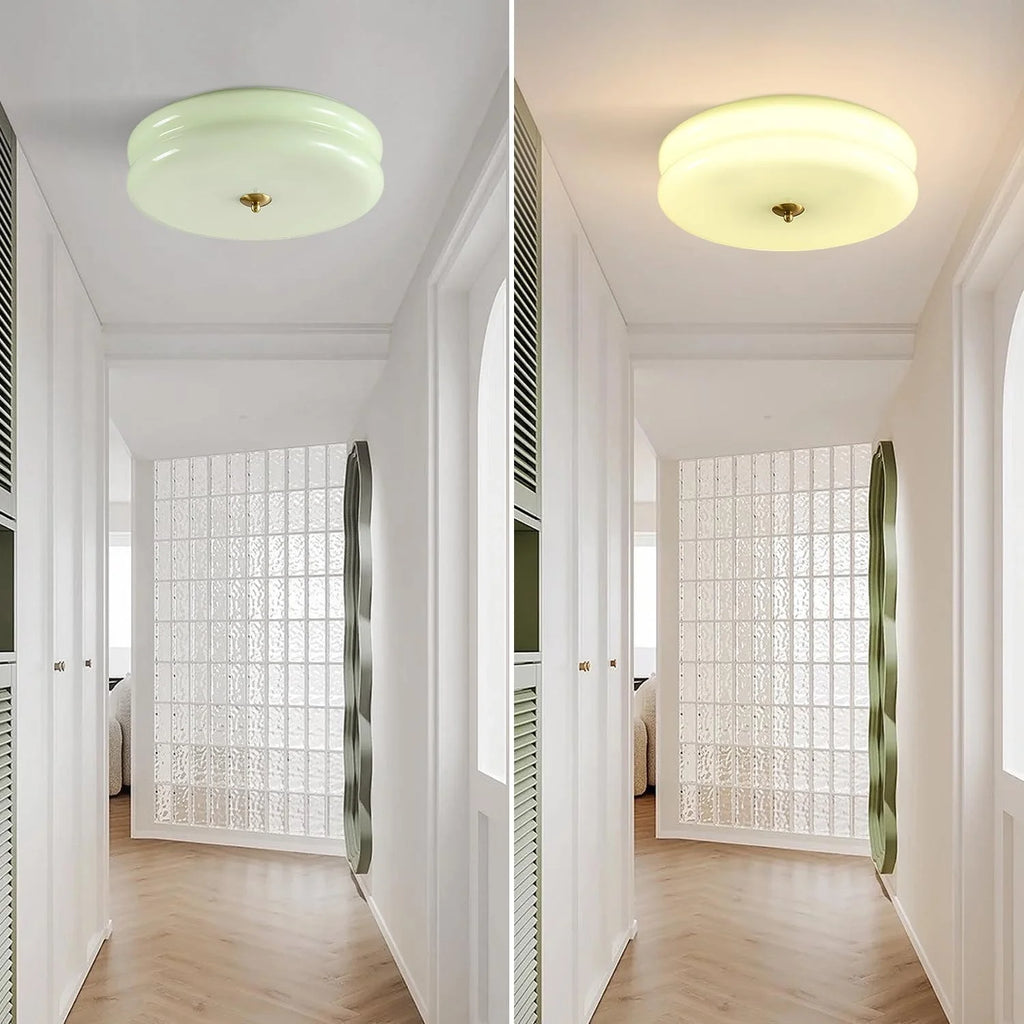 KCO Lighting Mid Century Modern LED Ceiling Lights Mint Green Glass Ceiling Lamp Large Hallway Ceiling Light