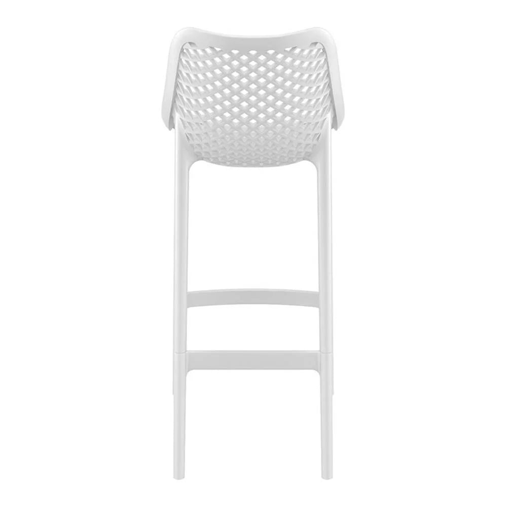 Home Square Polypropylene Patio Bar Stool in Taupe - Set of 2