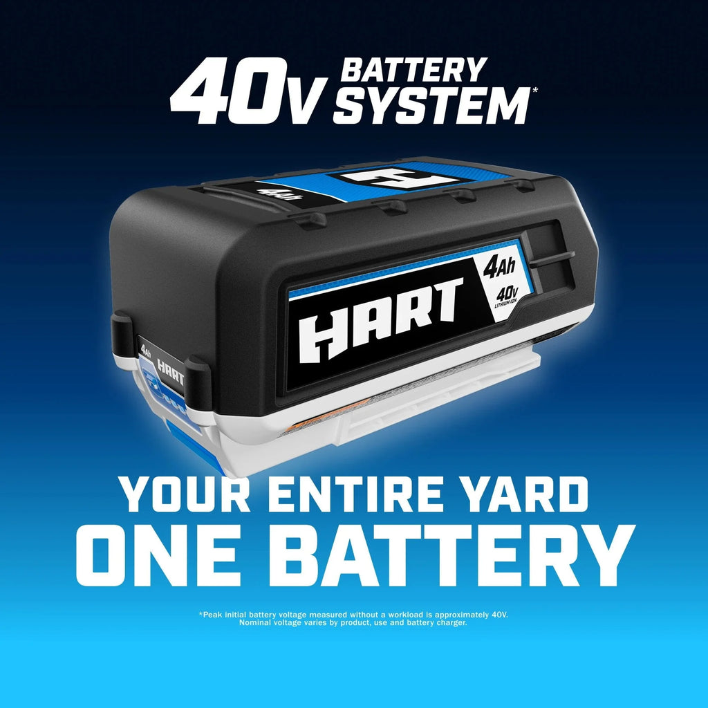 HART 40-Volt 16-inch SUPERCHARGE Battery-Powered Brushless Chainsaw Kit, (1) 4.0 Ah Lithium-Ion Battery