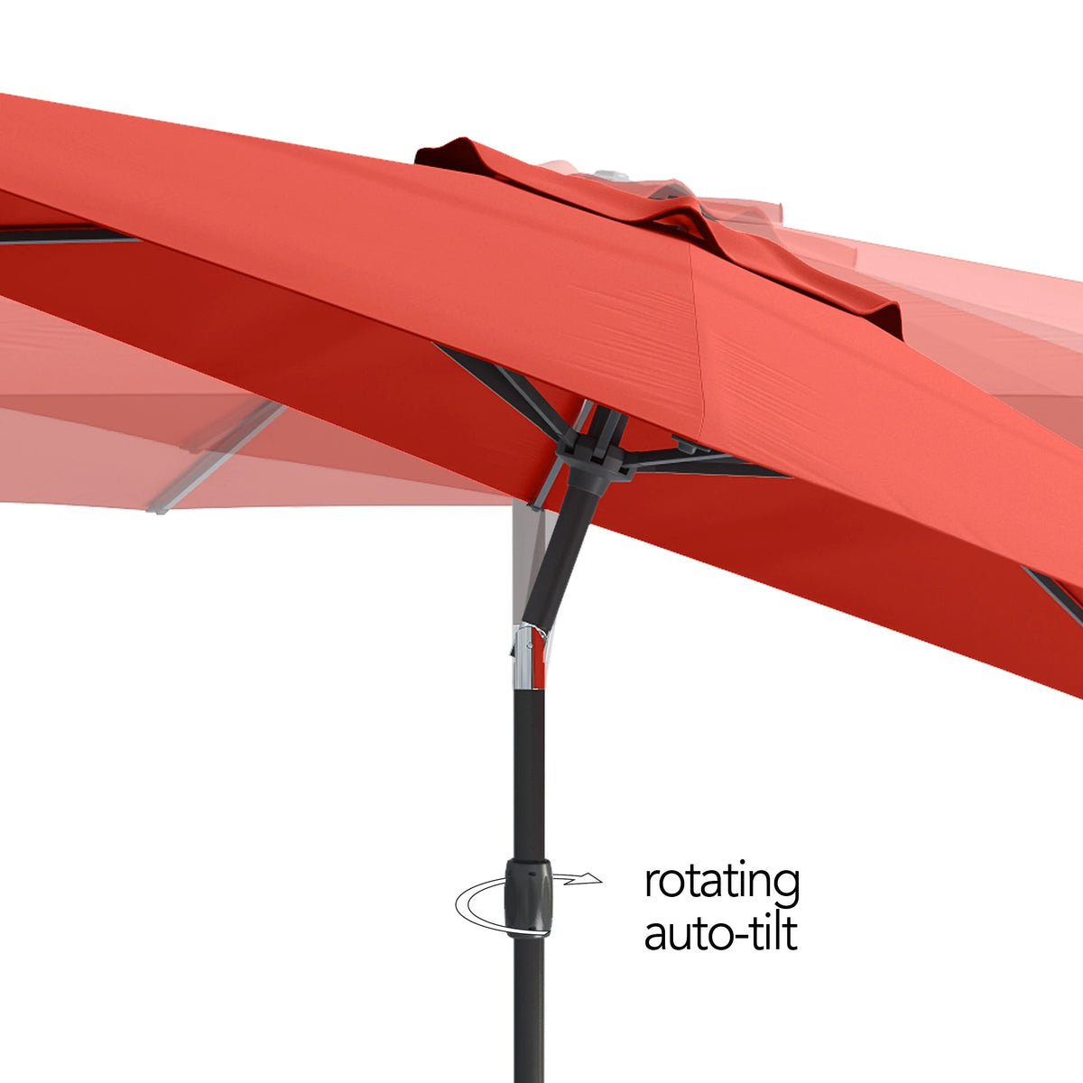 CorLiving 10 Foot Wind Resistant Patio Umbrella, Outdoor Parasol with Crank Tilt, Round Market Umbrella for Patio, Umbrella with Crank, Tilt Umbrella, Outdoor Umbrella, Turquoise
