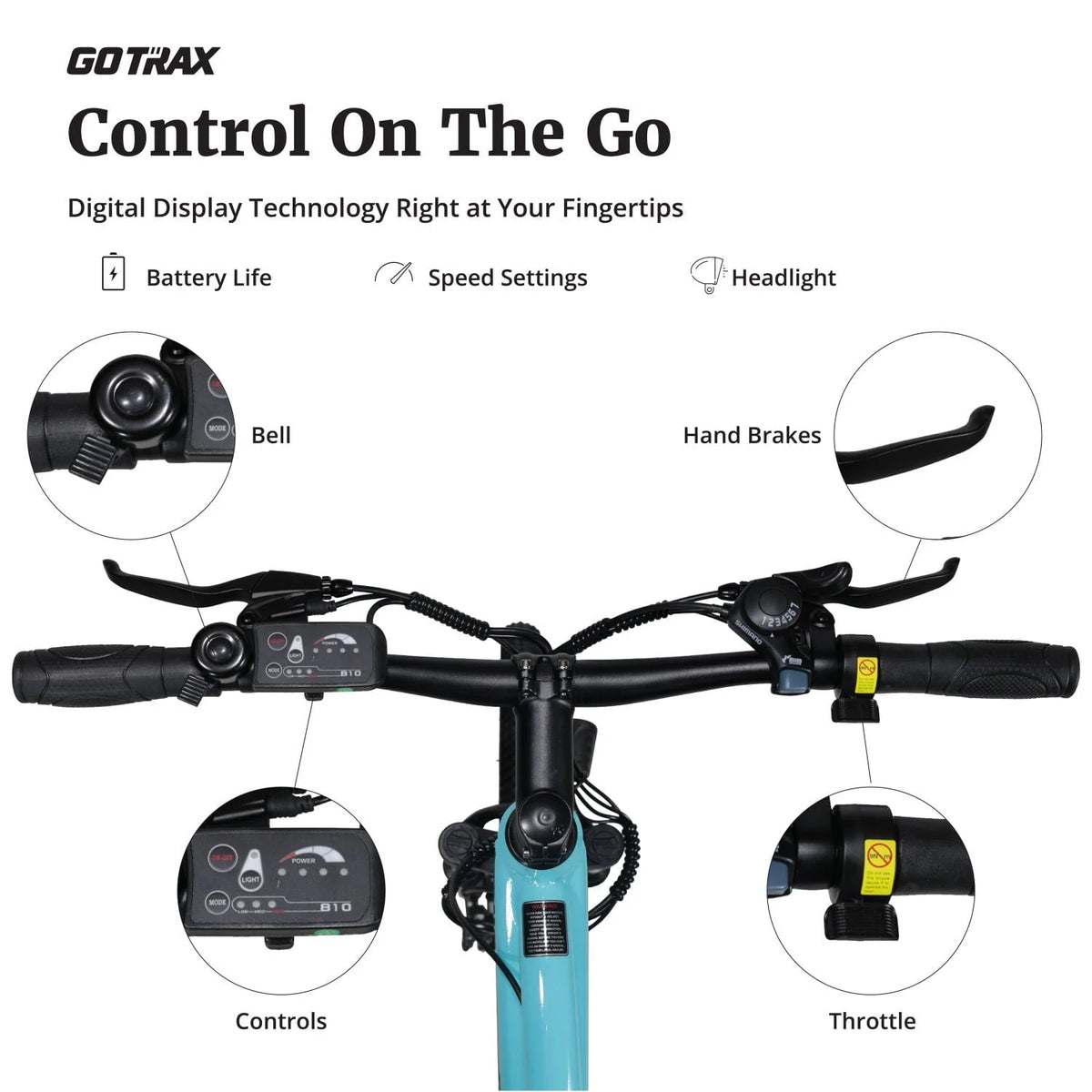 GOTRAX 26" Adult Electric Bike, 350W Motor up 20mph, Professional Electric Mountain Bikes, Black