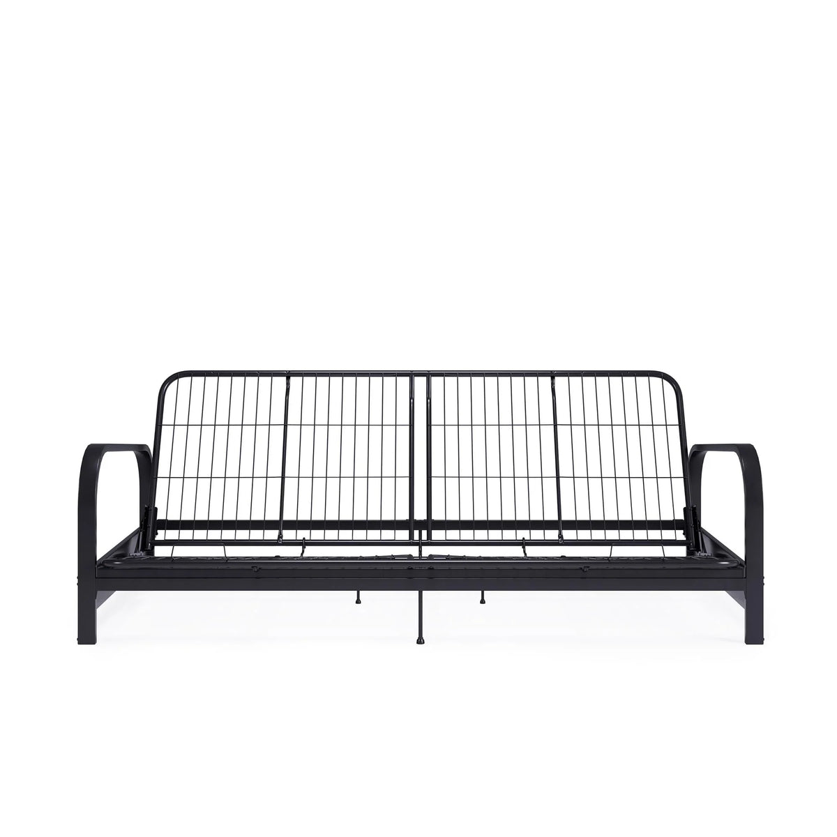 DHP College Metal Arm Futon, Black Frame with Gray Mattress