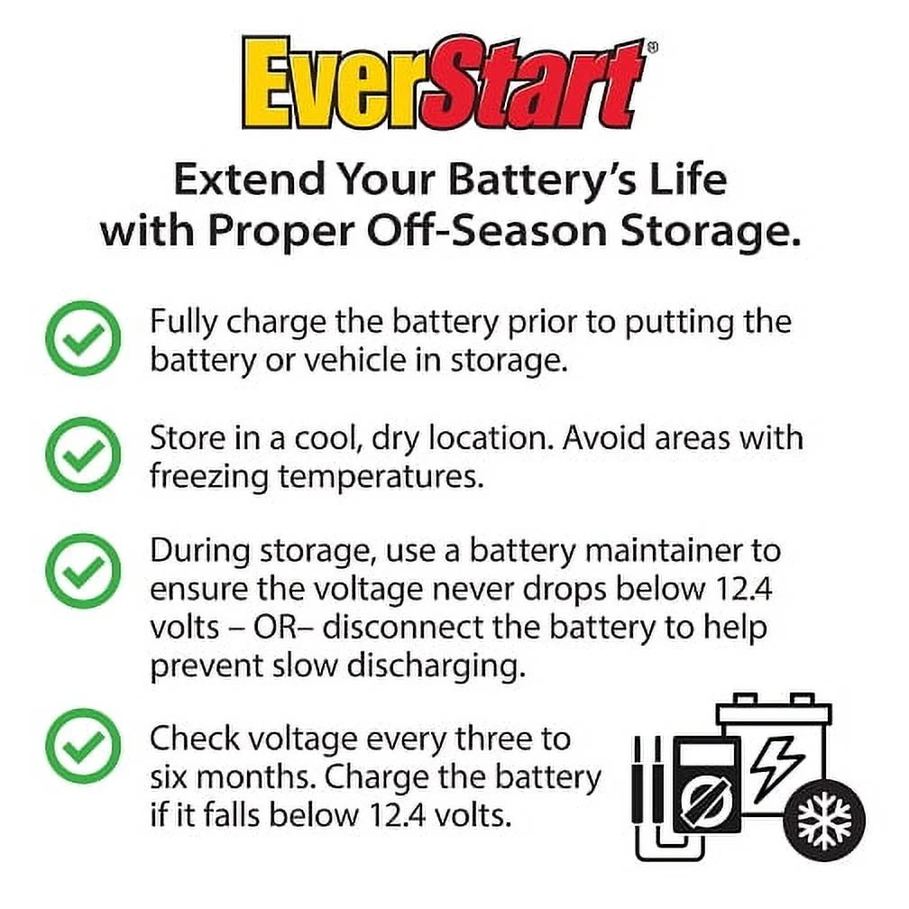 EverStart Lead Acid Marine Starting Battery, Group Size 24MS 12 Volt, 625 MCA*
