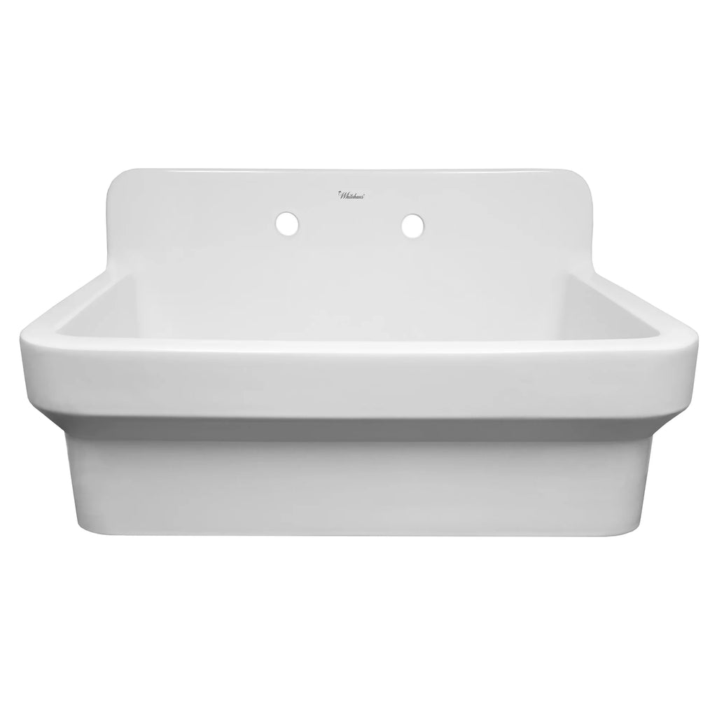 Whitehaus Old Fashioned Country Fireclay Utility Sink with High Backsplash