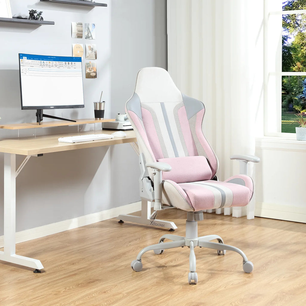 X Rocker Mysa PC Gaming Chair with Lumbar Support, Pink