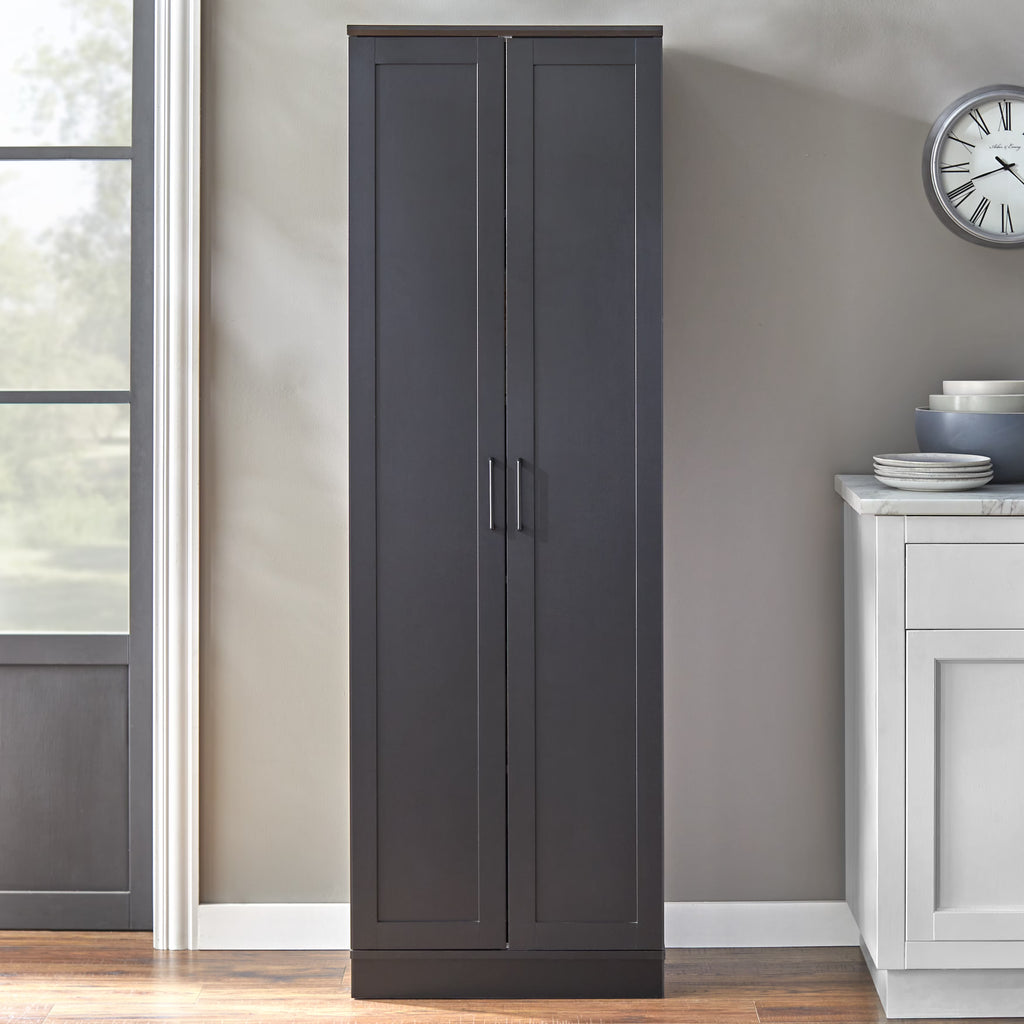TMS Fletcher Modern Farmhouse Kitchen Pantry Cabinet, White Finish
