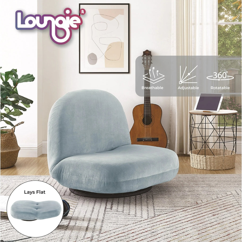 Loungie Brinleigh 5 Adjustable Positions Recliner/Floor Chair Blue