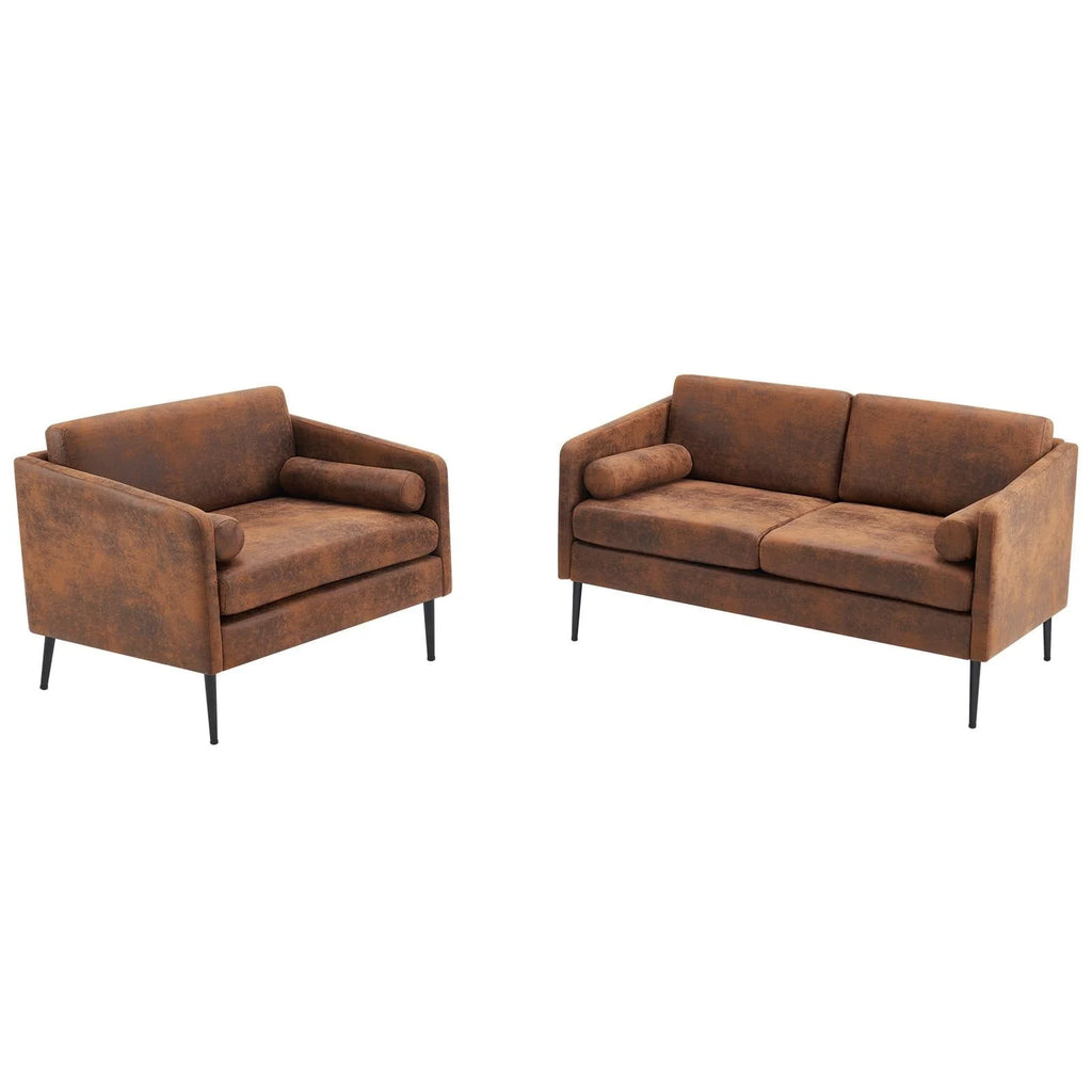 Ktaxon Modern Club Chair, Bronzing Cloth Fabric Arm Chair, Single Sofa Chair for Reading, Max Load 400LBS Upholstered Leisure Living Room Chair Brown