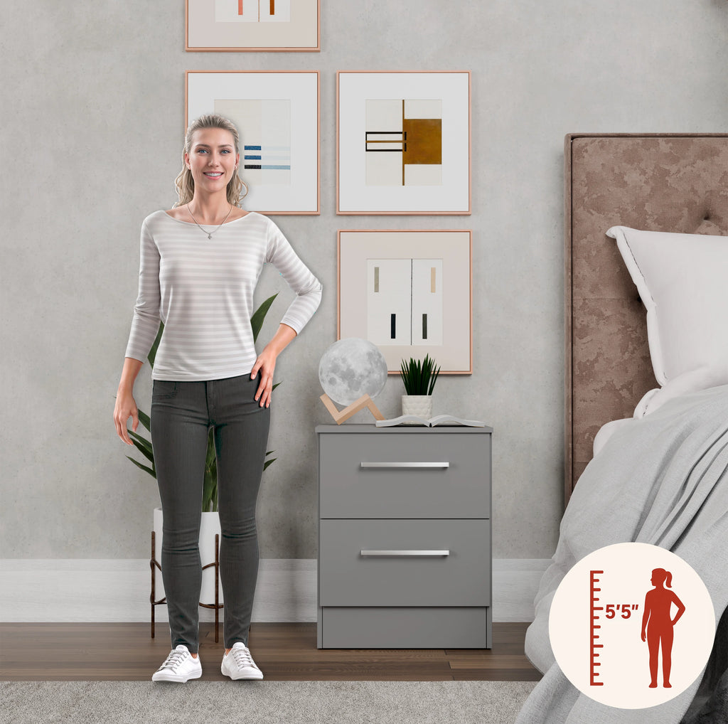 Kappesberg Foster Gray 3-Piece Bedroom Set �C 6-Drawer Dresser and 2 Nightstands, 50.2"W