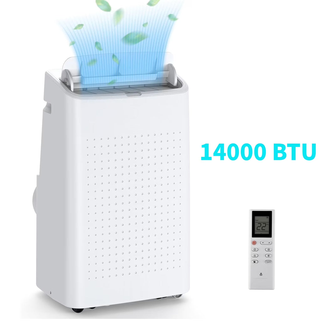 Garvee 14000 BTU Portable Air Conditioner with Remote & Window Kit, Cools Rooms up to 750 Sq.ft, White/Black