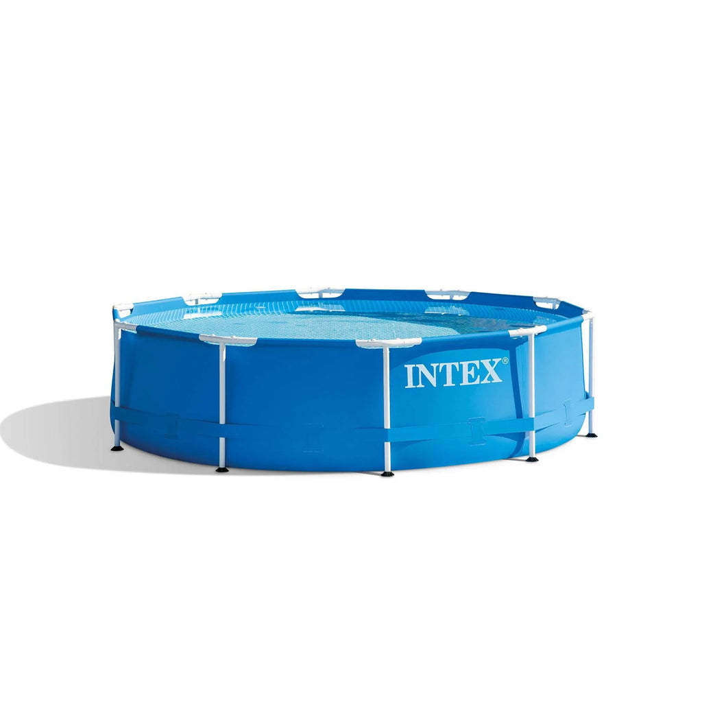 Intex Metal Frame 10' x 30" Outdoor Swimming Pool with Filter Pump & Cover Metal frame pools Round