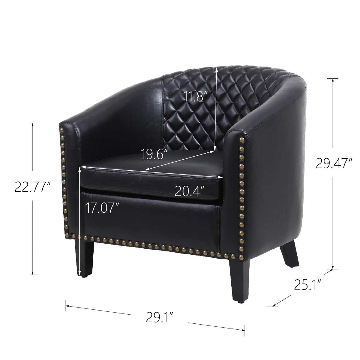 Comfortable Upholstered Armchair, Recliner Chair, Armchair with Wide Armrest,PU Leather Club Chair for Living Room, Club or Office, Single Chair ,Orange.