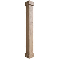 Ekena Millwork 18"W x 5'H Hand Hewn Endurathane Faux Wood Non-Tapered Square Column Wrap with Standard Capital & Base
