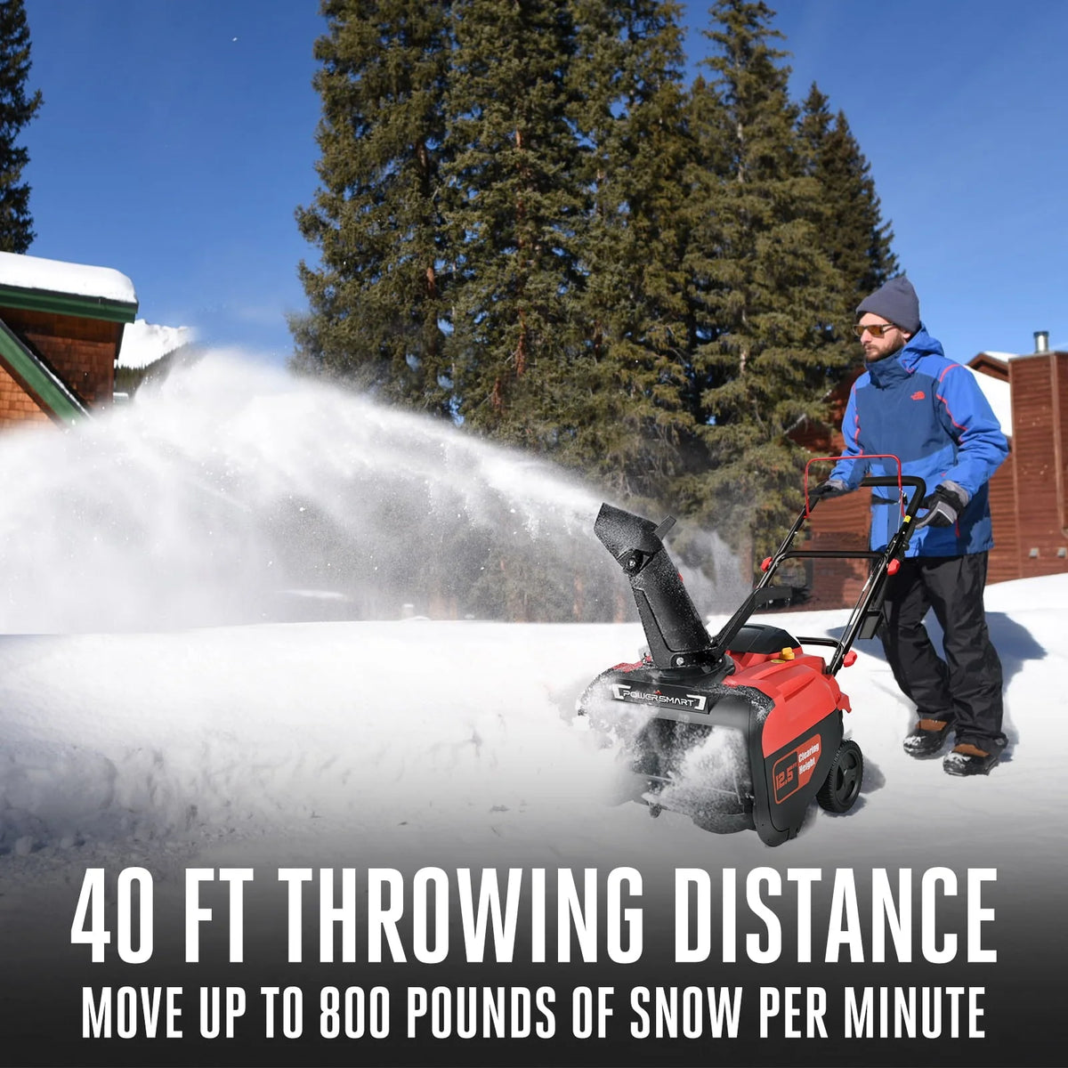 PowerSmart 21 inch Single Stage Gas Snow Blower with LED Light PSS1210LED