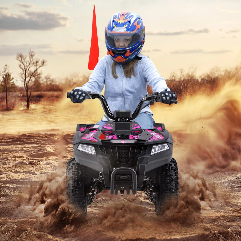 HOVER HEART Electric Dirt Quad, 36V 500W 4-Wheeler, Dual Suspensions, Age 13+