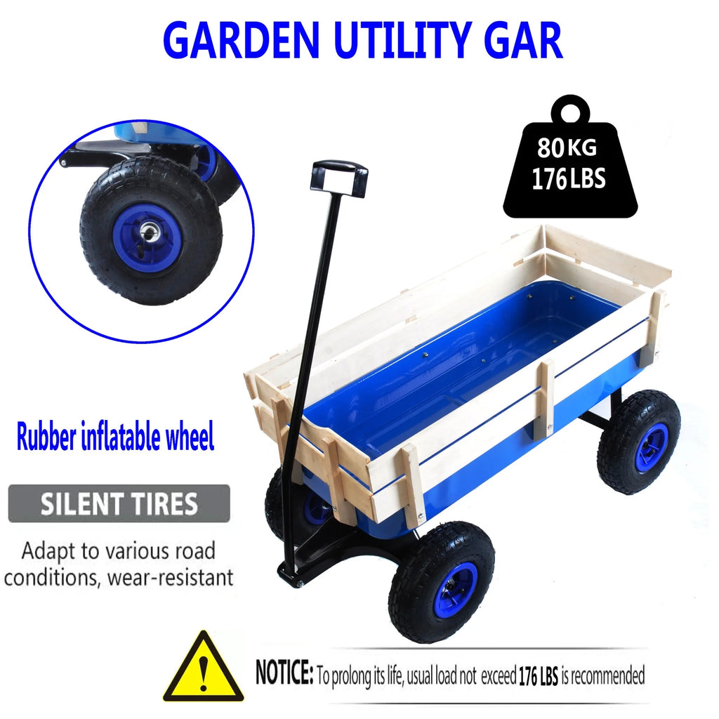 Collapsible Folding Wagon, Push Pull Foldable Beach Wagon Cart with All-Terrain Wheels, Heavy Duty Utility Grocery Wagon for Outdoor Camping Garden Sport Shopping,Pink