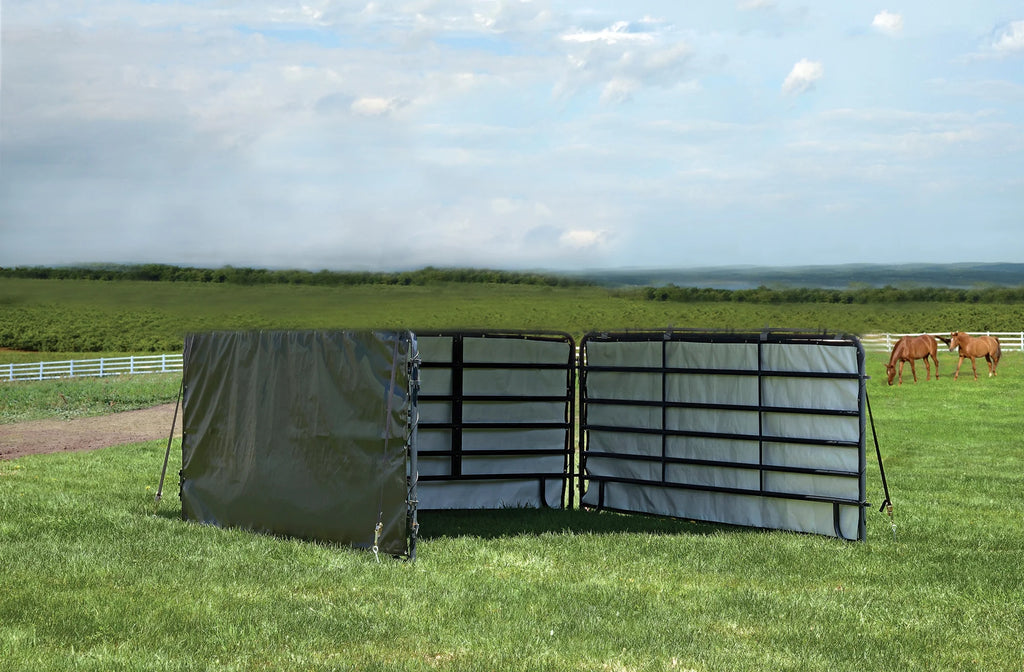 ShelterLogic 12' x 12' Corral Shelter and Livestock Shade Waterproof and UV Treated Universal Cover for Horses, Goats, and Other Livestock (Corral Panels Not Included)