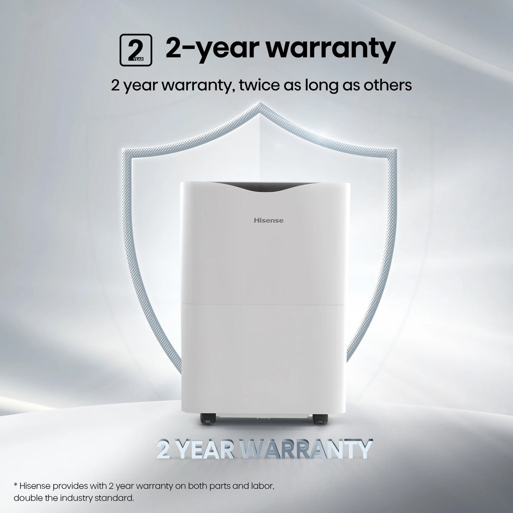 Hisense 35 Pint Dehumidifier 3,000 Sq. Ft for Multi-Scenario Use, Energy Star Certified, Easy Carry Handle, Low Noise Operation, Hassle-Free Water Removal, White (WHD3525)
