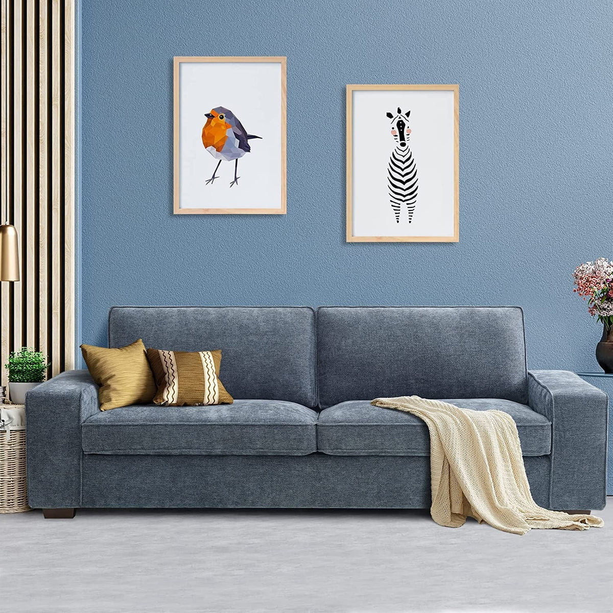 88.58" Modern loveseat Sofas Living Room,Couches Love Seat with Wood Frame for Bedroom, Office, Apartment, Dorm, Studio /Easy, Tool-Free Assembly（Beige）