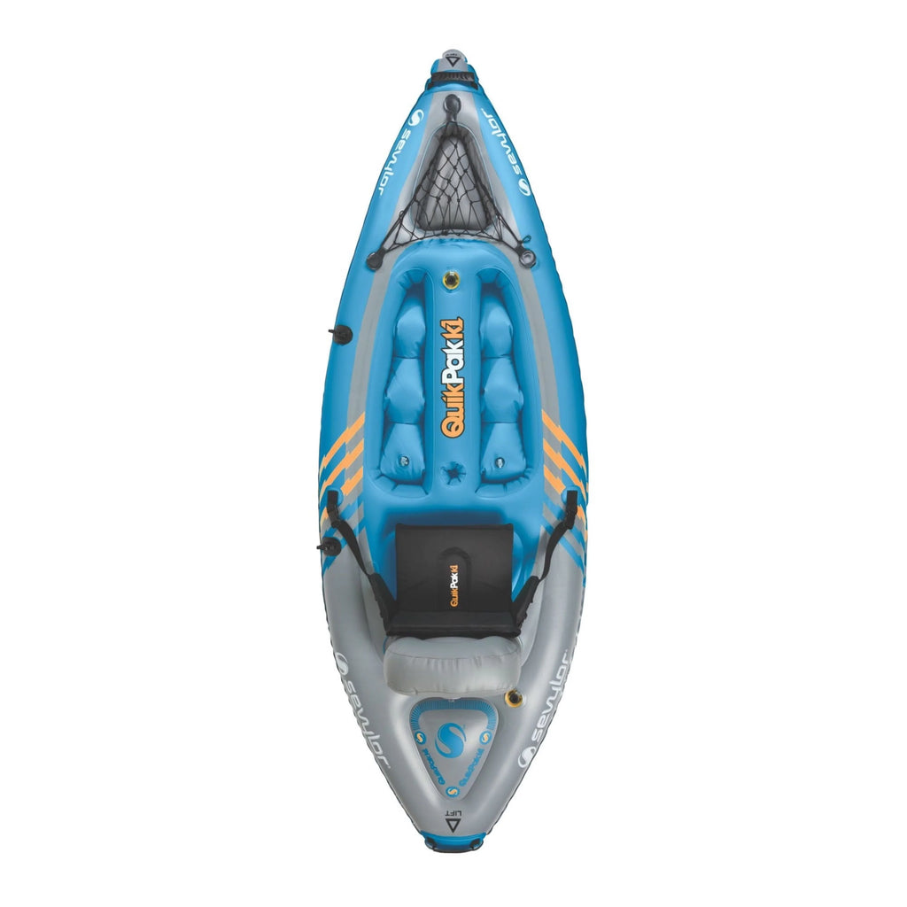 Sevylor K1 QuikPak 21 Gauge PVC Inflatable Coverless Sit-On-Top 1 Person Kayak