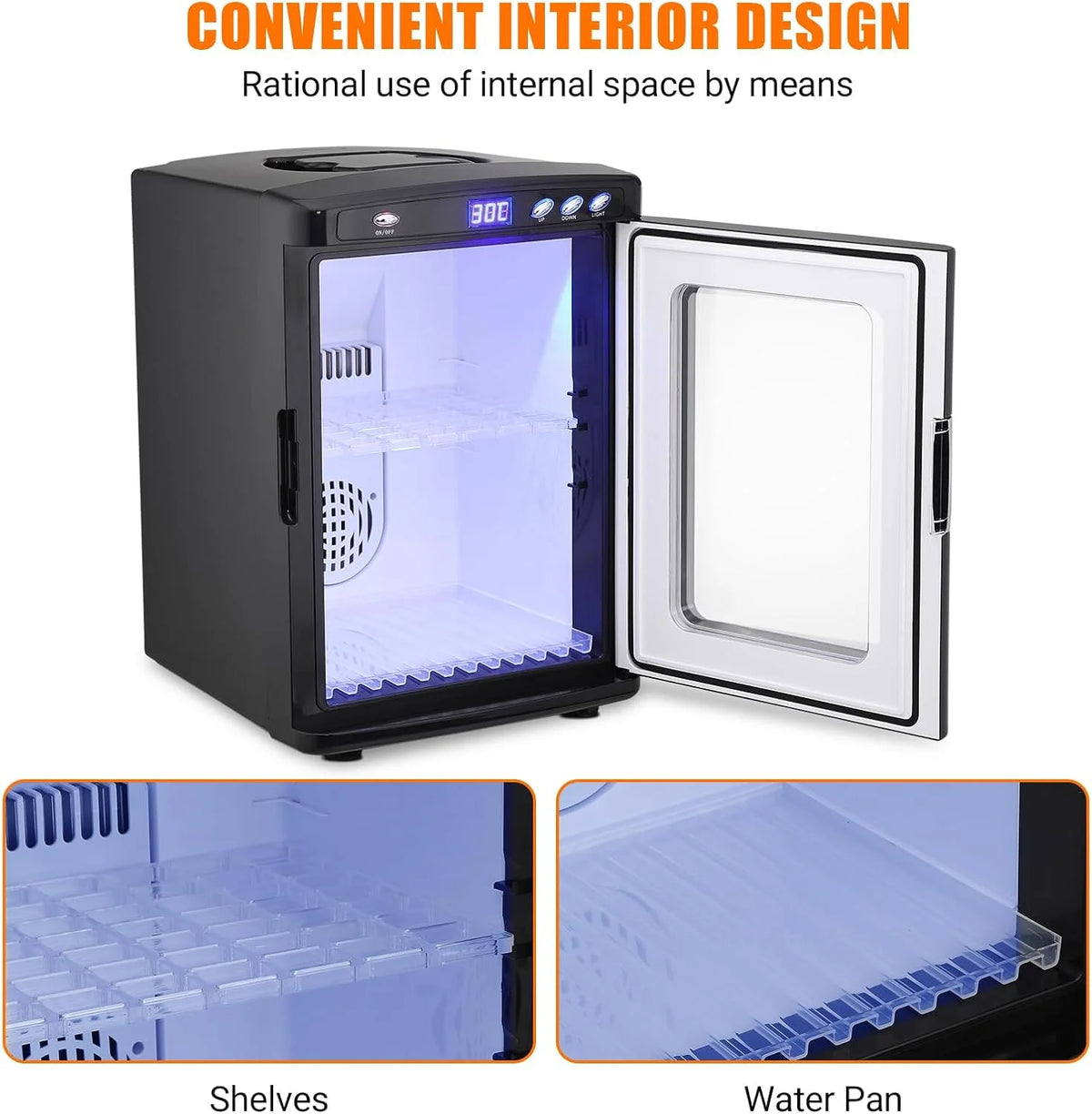 Garvee 25L Reptile Incubator for Hatching Eggs - Portable Scientific Laboratory Incubator, Temperature Controlled 10��C-60��C for Small Reptiles, Cooling and Heating Digital Incubator, 12V/110V Black