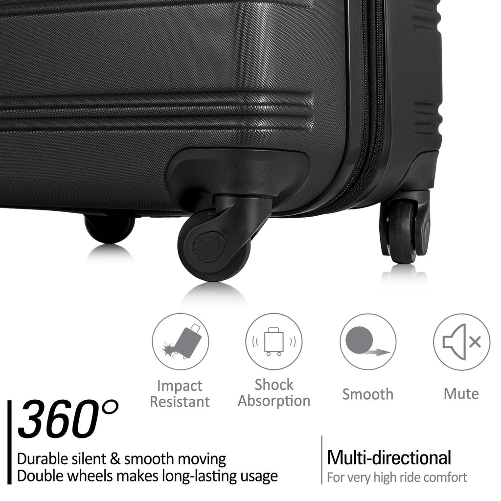 3 Piece Luggage Set Hardside Spinner Hardshell Suitcase with TSA Lock 4-Wheel Upright Luggage for 360 Degree Movement (20/24/28), Purple