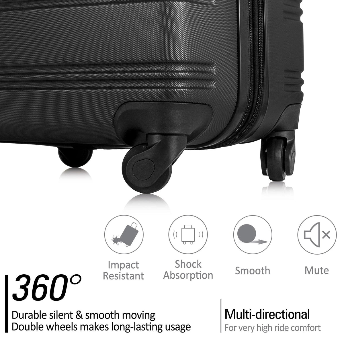 3 Piece Luggage Set Hardside Spinner Hardshell Suitcase with TSA Lock 4-Wheel Upright Luggage for 360 Degree Movement (20/24/28), Purple