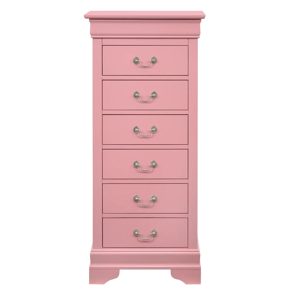 Glory Furniture Louis Phillipe 7 Drawer Lingerie Chest in Cherry