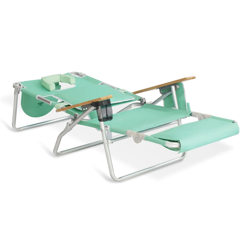 Ostrich Deluxe 3N1 Lightweight Outdoor Beach Lounge Chair w/Footrest, Pink