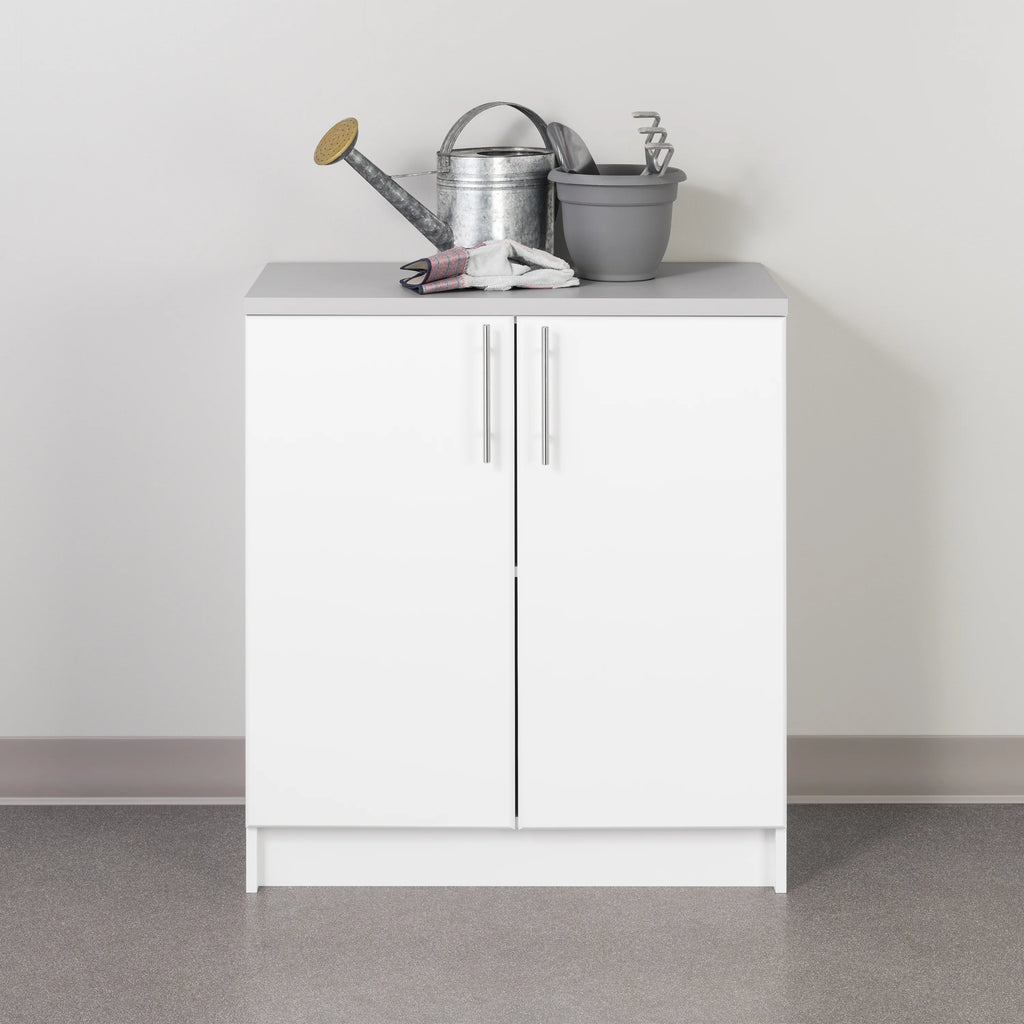 Prepac Elite Home Storage White Base Cabinet with Melamine Countertop