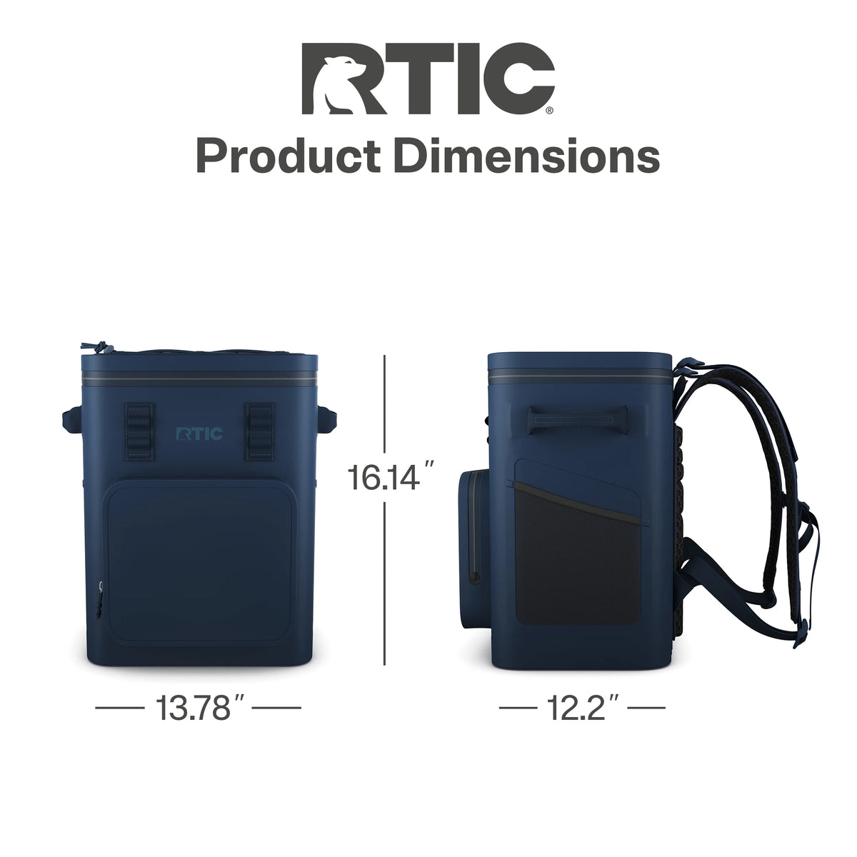 RTIC 24 Can Ultra-Tough Backpack Cooler, Leakproof Cooler, Waterproof Zipper, Navy