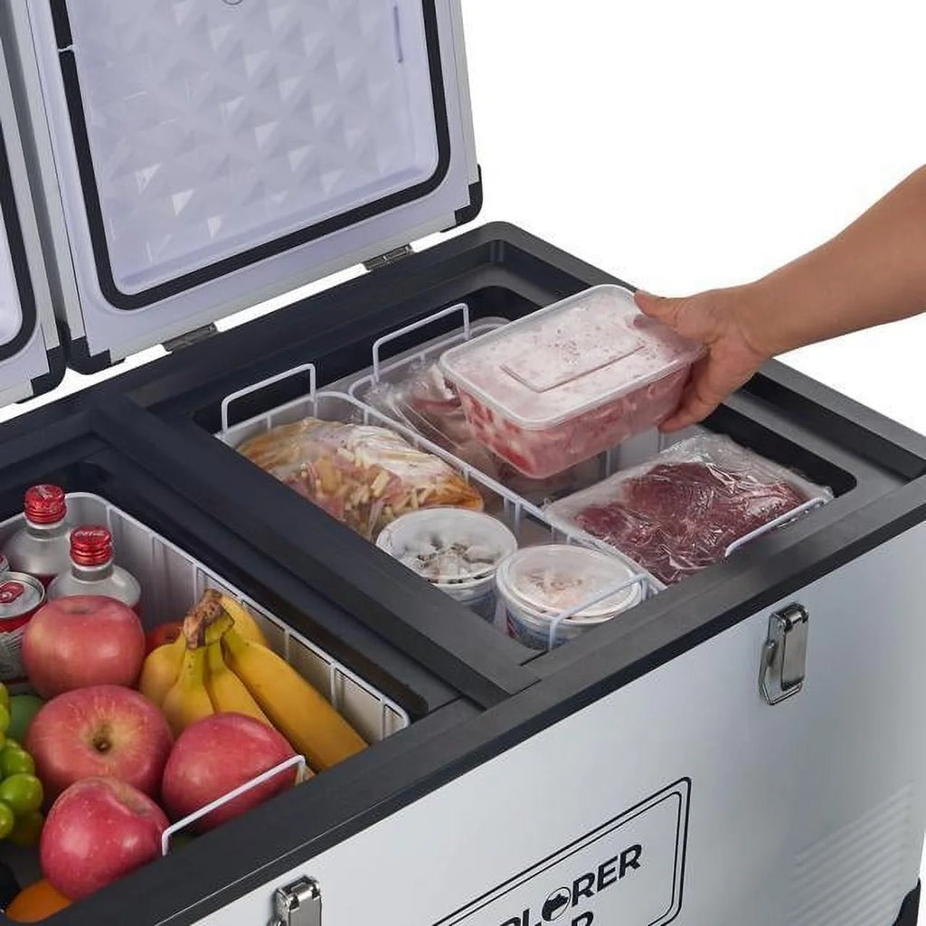 12V Car Fridge 50L 12/24V DC 110-240V AC Portable Freezer Compressor Cooler 0℉-50℉ 3-Year Warranty