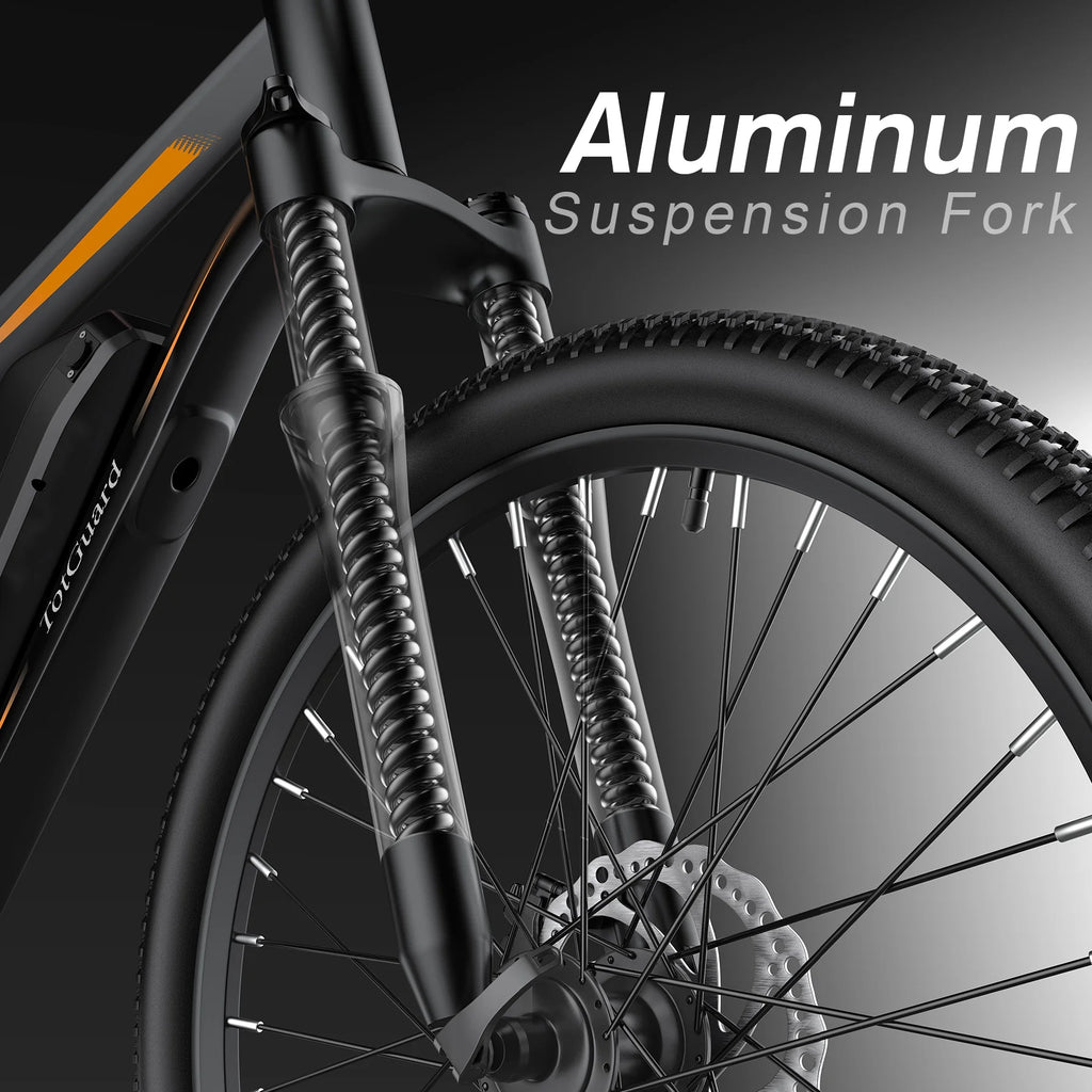 TotGuard Electric Bike for Adults, 26" Ebike 350W Adult Electric Bicycles, Electric Mountain Bike with 36V 10.4Ah Battery, Suspension Fork, Shimano 21 Speed Gears