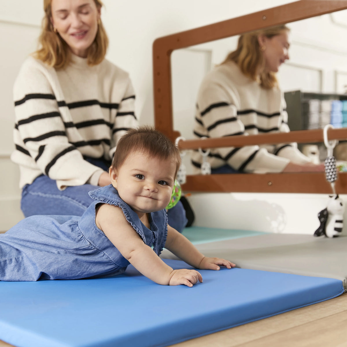 ECR4Kids Wall-Mounted Coordination Mirror, Natural