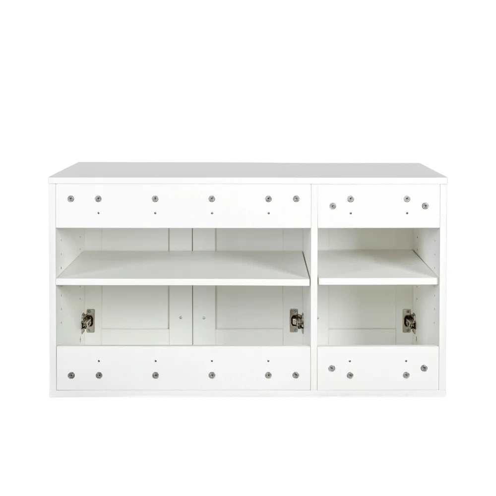 Stackable Wall Cabinet,Solid Wood Storage Cabinet with Adjustable Shelves and Doors,Console Table Side Table for Hallway,Sideboard Buffet Cupboard for Kitchen, 15.75" D x 15.75" W x 70.87" H, White
