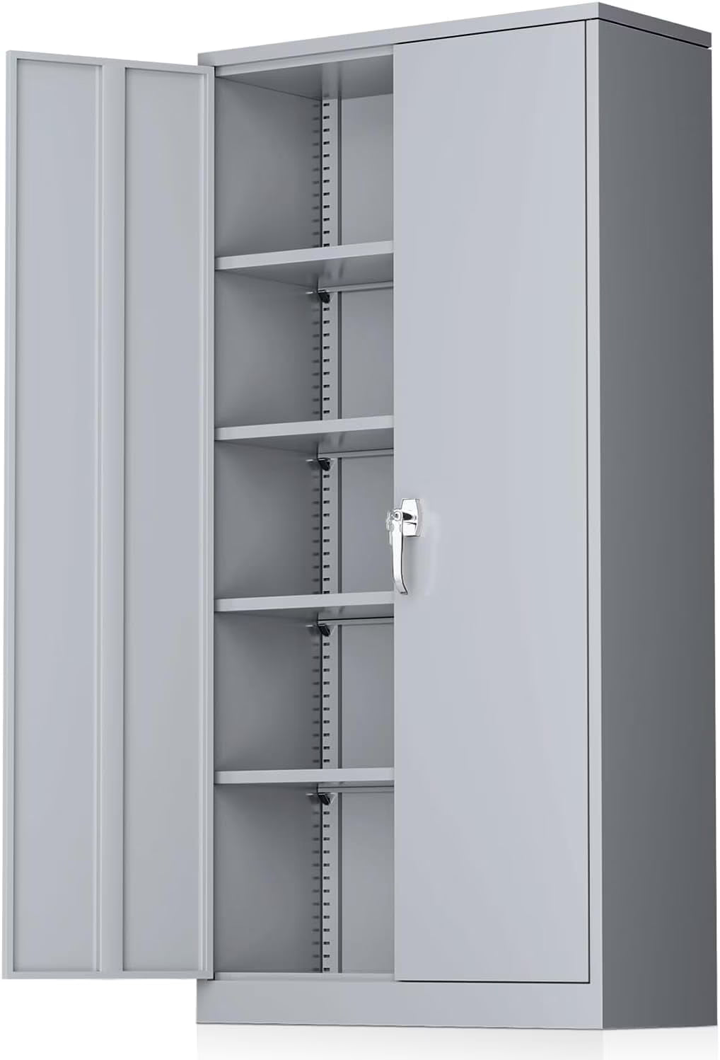 SOLAURA 72 Inches Tall Metal Garage Storage Cabinets, Lockable Storage Cabinet with Doors and Adjustable Shelves for Office, Home, Shops, Garage, Black