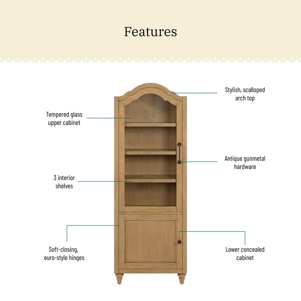 The Pioneer Woman Dining Hutch Cabinet, Medium Brown Finish